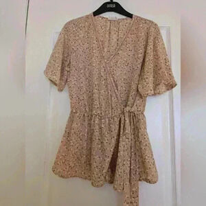 Sienna sky  size medium pink blouse with white flowers